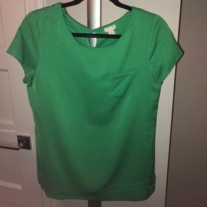 XS JCrew Green Silk Shirt